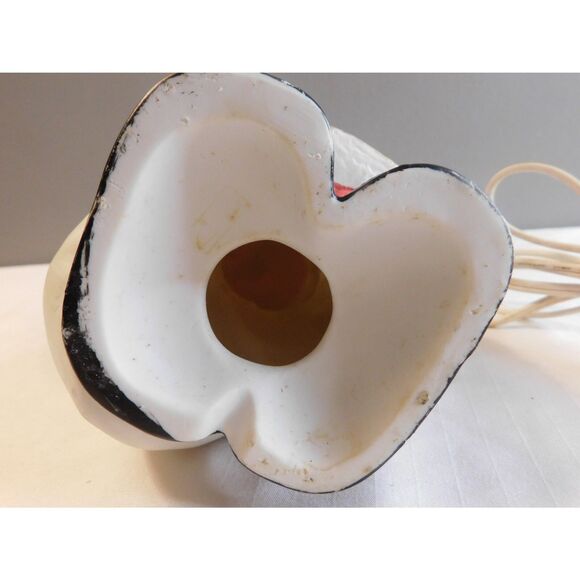 Santa Claus Vintage Painted Ceramic Figure Electric Lighted 6" W/Christmas Bear - Picture 8 of 9